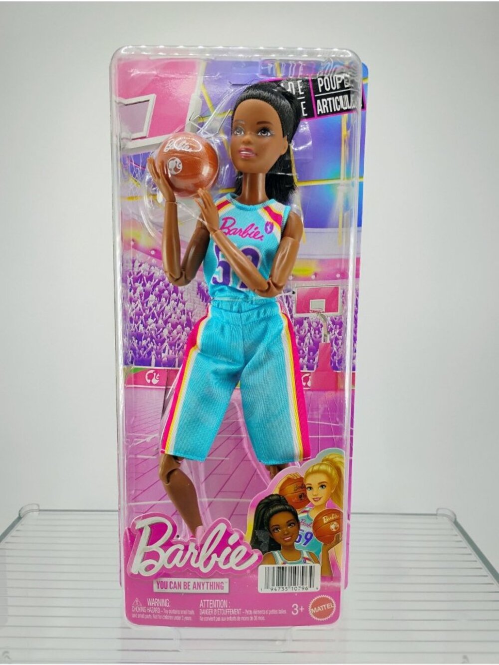 Barbie Basketball Player Doll In Blue Athletic Outfit & Accessories